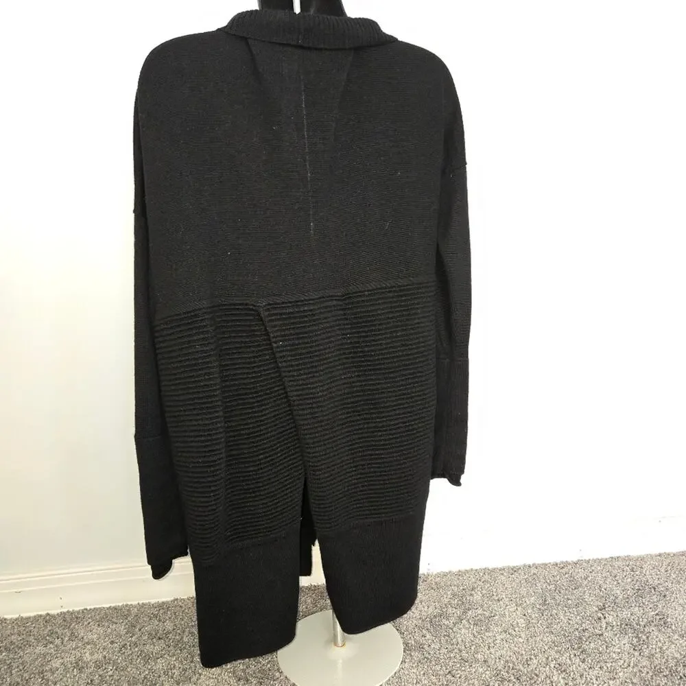 Black Open-Front Women's Sweater Cardigan